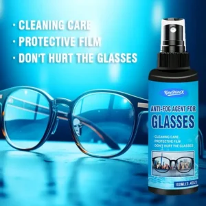 KineShineX Anti-Fog Spray for Glasses & Goggles, 100ml, Clears Blurry Lens