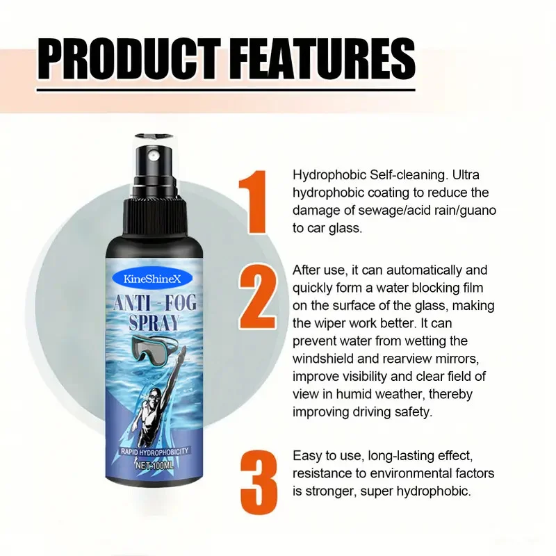 Anti-Fog Spray for Swimming Goggles & Glass - Hydrophobic Coating 4 anti fog spray hydrophobic coating spu935095461393 desc 4