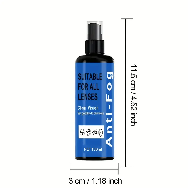 Anti-Fog Spray for Glasses and Goggles - 100ml Clear Vision 1 anti fog spray spu965032803562 desc 1