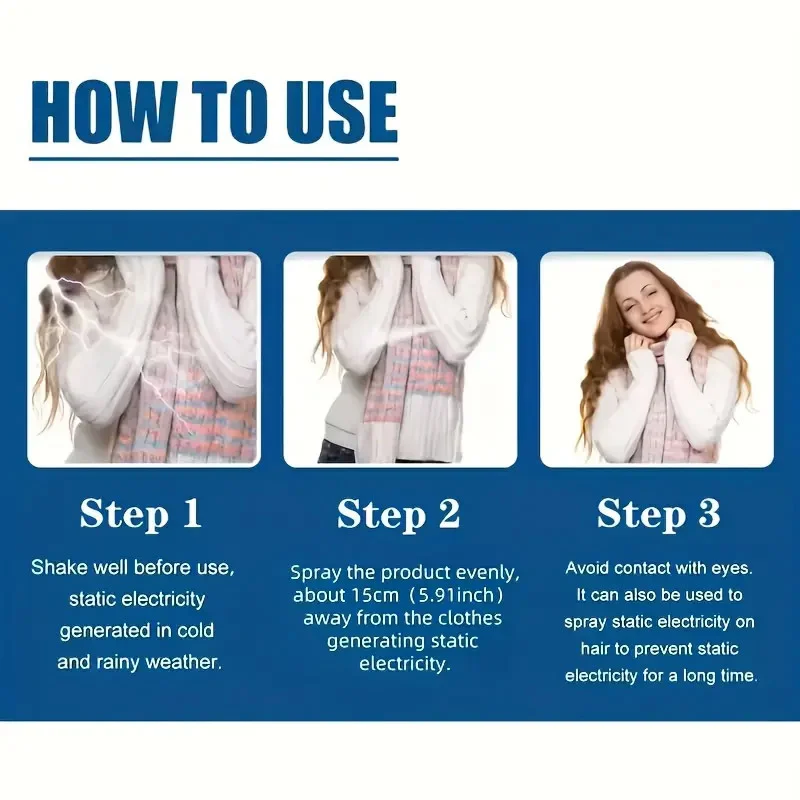 Anti Static Spray for Clothes and Hair - Softening Static Remover 100ml 9 anti static clothes spray spu992721670565 desc 9