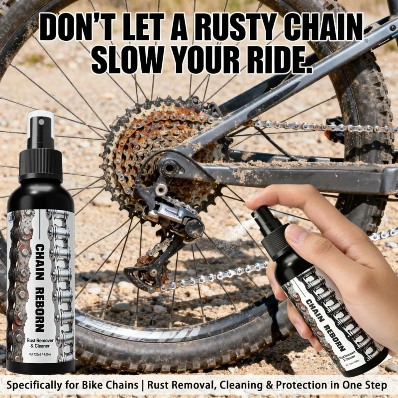 Kineshinex Bike Chain Rust Remover & Cleaner Spray - 120ml for Drivetrain, Gears, Cogs