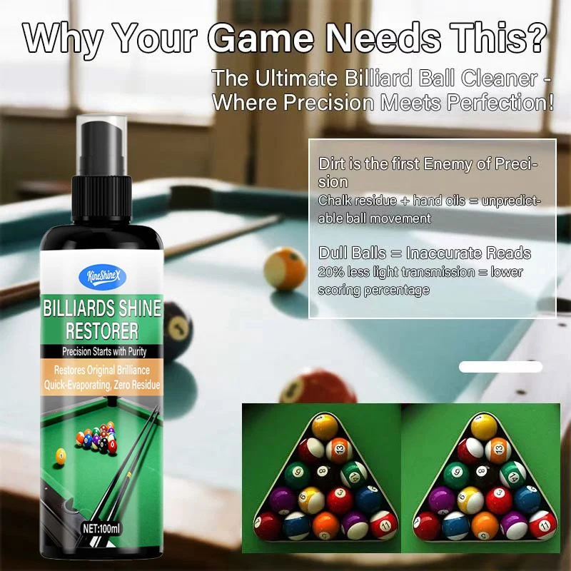 Billiard Ball Cleaner and Polish - Professional Shine Restorer for Pool Balls & Cues 3 billiard ball cleaner polish spu997388798758 desc 3