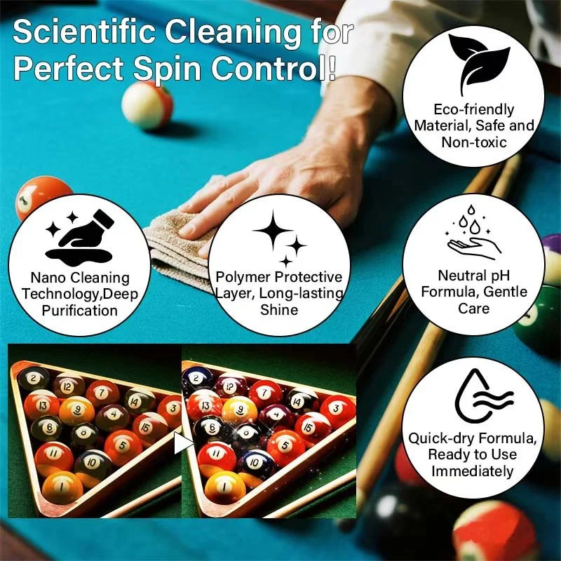 Billiard Ball Cleaner and Polish - Professional Shine Restorer for Pool Balls & Cues 5 billiard ball cleaner polish spu997388798758 desc 5