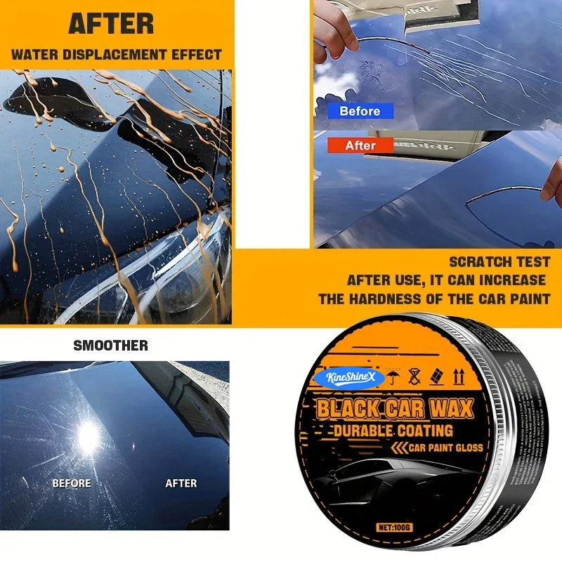 Black Car Wax Scratch Remover & Polish Kit - 100g 2 black car wax polish spu944002660800 desc 2