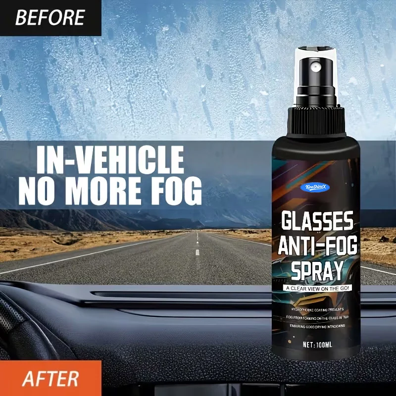 Car Glass Anti-Fog Spray & Hydrophobic Coating - 100ml 5 car glass anti fog spray spu1007999285660 desc 5