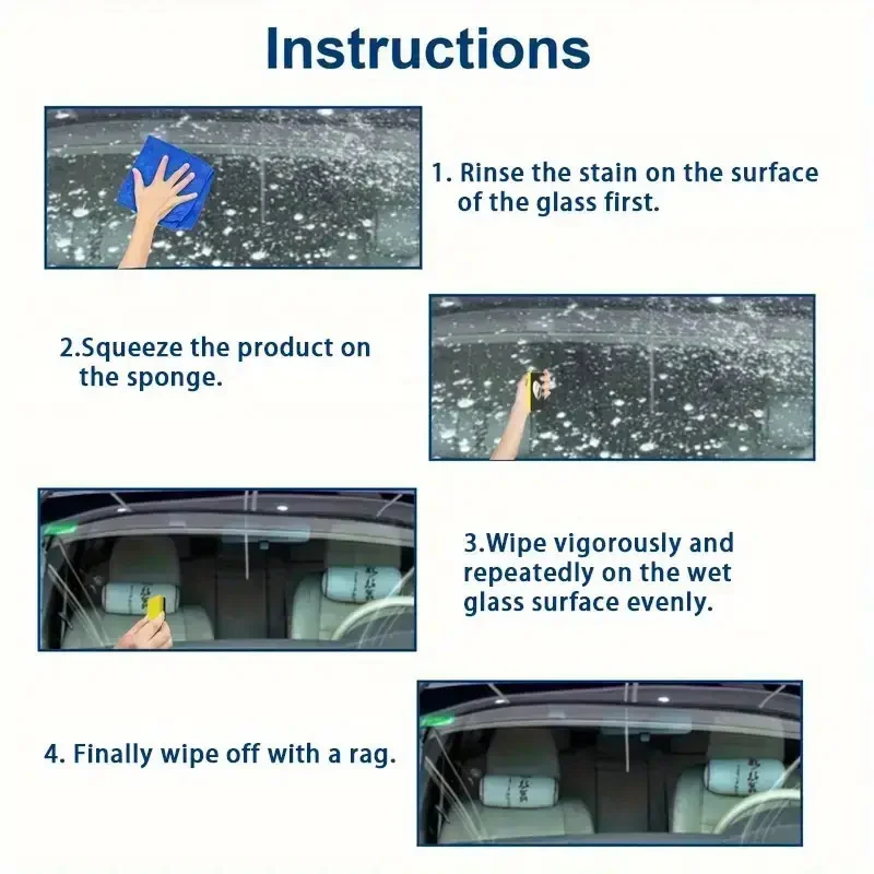 Glass Oil Film Remover and Polish Paste for Windshields - 120ml 2 car glass oil film remover polish spu977837768204 desc 2