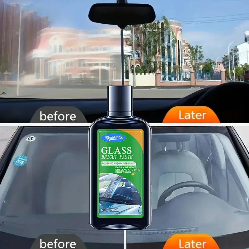 Glass Oil Film Remover and Polish Paste for Windshields - 120ml 8 car glass oil film remover polish spu977837768204 desc 8