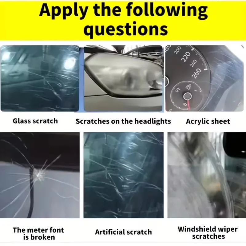 Car Windshield & Headlight Scratch Repair Wax - Acrylic Polish Kit 6 car scratch repair wax spu1009690893442 desc 6
