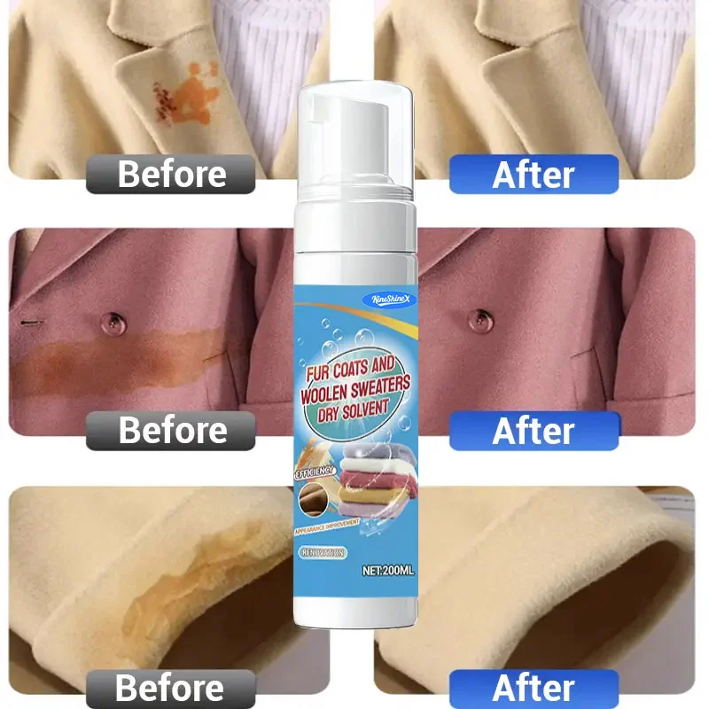 Foam Dry Cleaner for Fur and Wool - No-Rinse Stain Remover 1 foam dry cleaner stain remover spu990675569332 desc 1