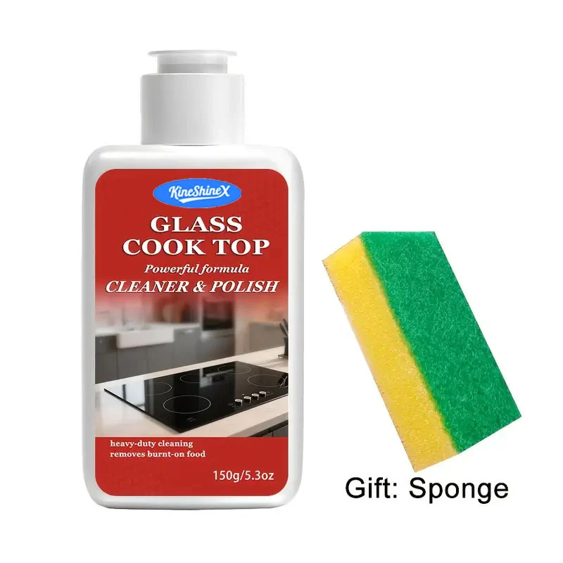 Glass Cooktop Cleaner & Polish - Heavy-Duty Cleaning Cream with Sponge 1 glass cooktop cleaner polish spu954751038349 desc 1