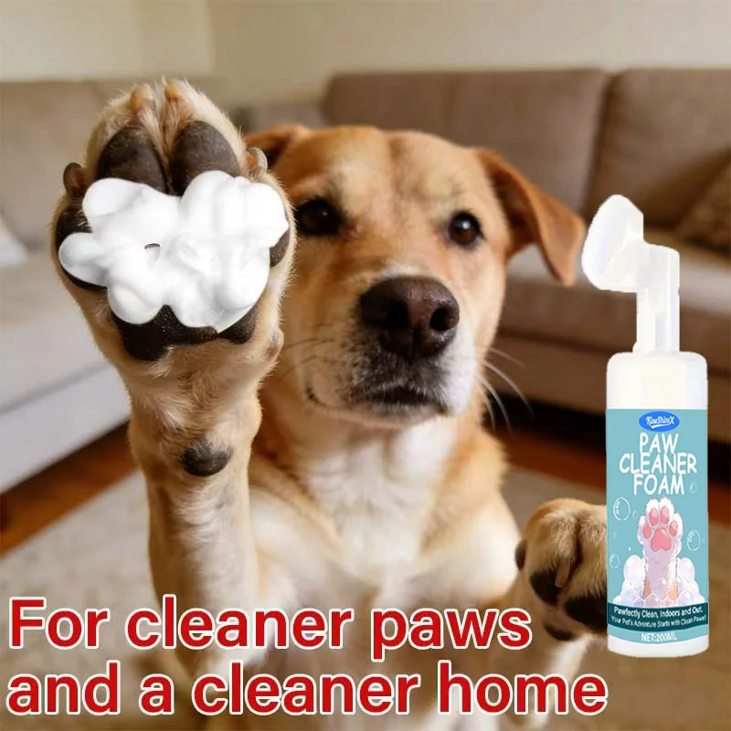 No Rinse Paw Cleaner Foam for Dogs and Cats with Silicone Massage Brush - 200ml 12 pet paw cleaner foam spu1000036907648 desc 12