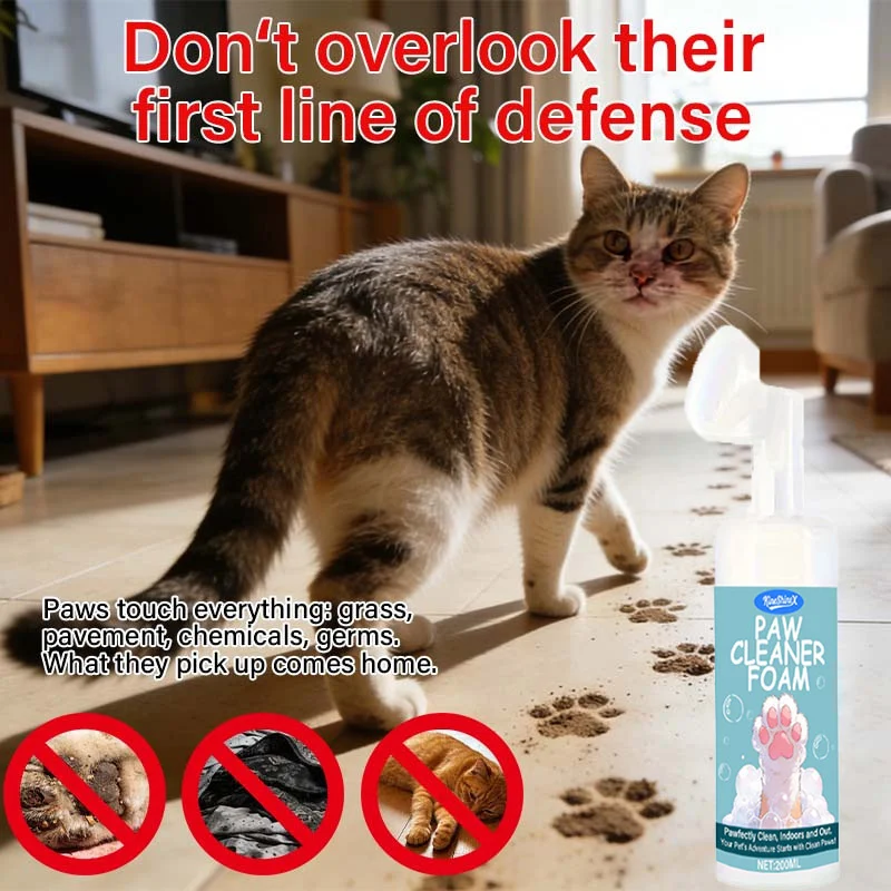 No Rinse Paw Cleaner Foam for Dogs and Cats with Silicone Massage Brush - 200ml 8 pet paw cleaner foam spu1000036907648 desc 8