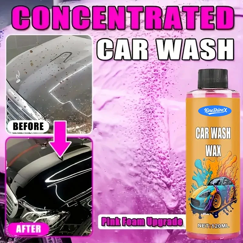 1:100 High Concentrated Pink Foam Car Wash Wax - 120ml 3 pink foam car wash wax spu962432691358 desc 3