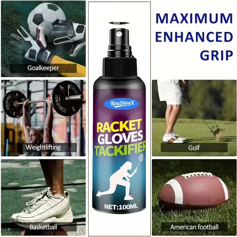 Racket and Gloves Tackifier Spray - Gentle Grip Enhancer, 100ml 3 racket gloves tackifier spray spu982077351981 desc 3