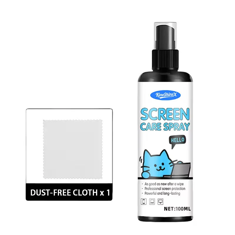 Screen Cleaning Kit & Dust-Free Cloth for Laptops, Phones, and TVs 1 screen cleaning spray cloth kit spu1006263351997 desc 1