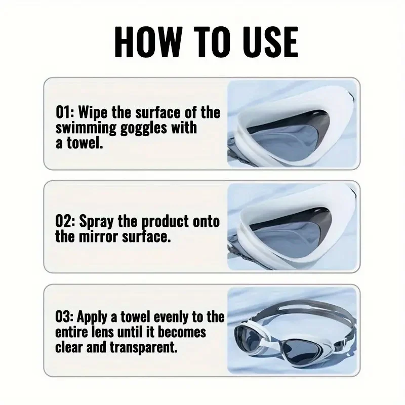 Anti-Fog Spray for Swimming Goggles - 100ml Professional Defogger 6 swimming goggles anti fog spray spu968634553078 desc 6