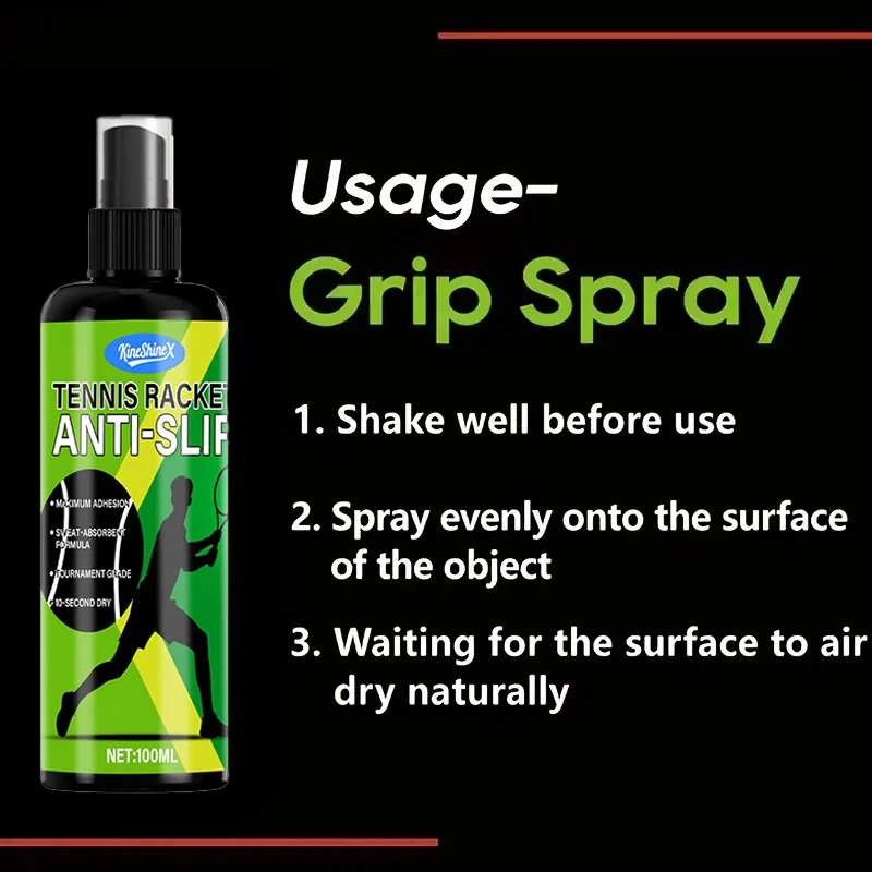 Tennis & Table Tennis Racket Grip Spray - Anti-Slip Formula 5 tennis grip anti slip spray spu993187696925 desc 5