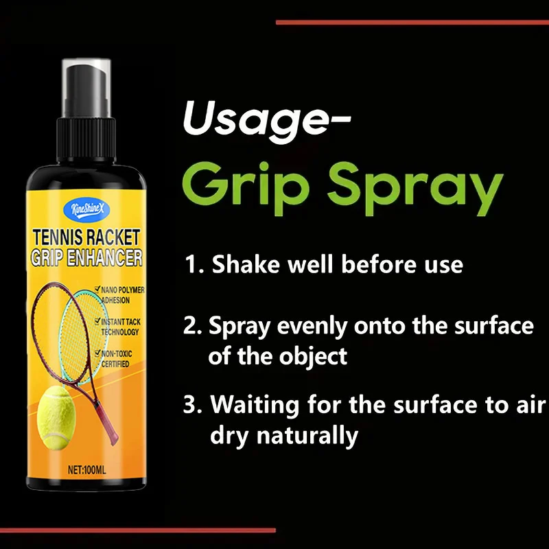 Tennis Racket Grip Enhancer Spray - Anti-Slip Nanopolymer Technology 3 tennis racket grip spray spu992493889980 desc 3