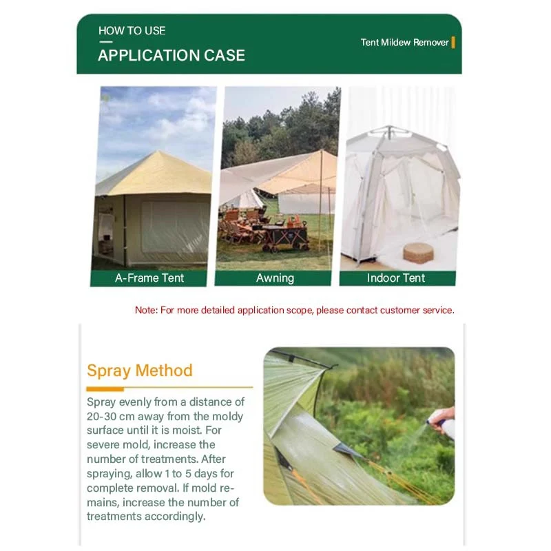 Tent Mildew Remover Spray for Camping Gear & Outdoor Fabrics - 100ml 2 tent mold mildew remover spu999028020215 desc 2