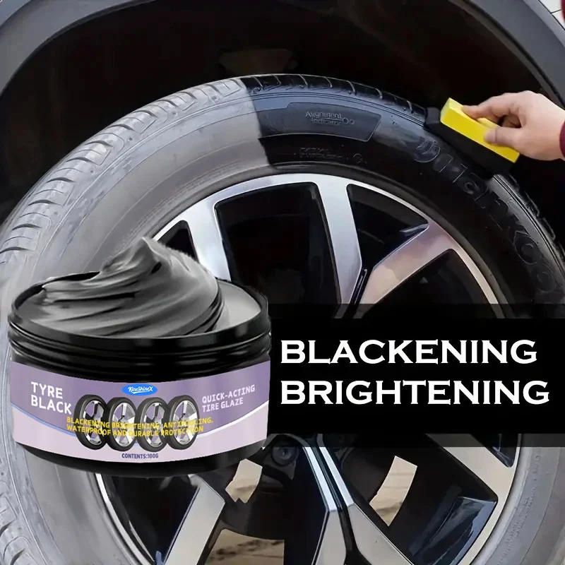 Tire Blackening Wax and Plastic Polish - Quick-Acting & Dirt Resistant 1 tire blackening polish wax spu986564086101 desc 1