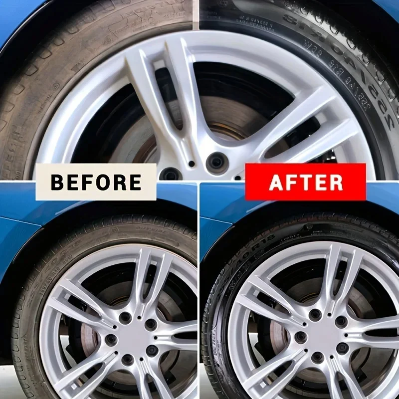 Tire Blackening Wax and Plastic Polish - Quick-Acting & Dirt Resistant 4 tire blackening polish wax spu986564086101 desc 4