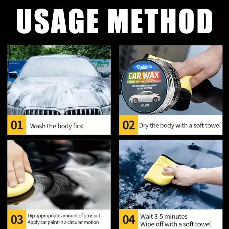 White Car Wax - Polish, Protect & Scratch Repair 100g 3 white car polish wax spu940529842467 desc 3