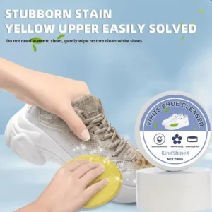 KineShineX White Shoe Cleaner Paste - Waterless Stain Remover for Yellowing