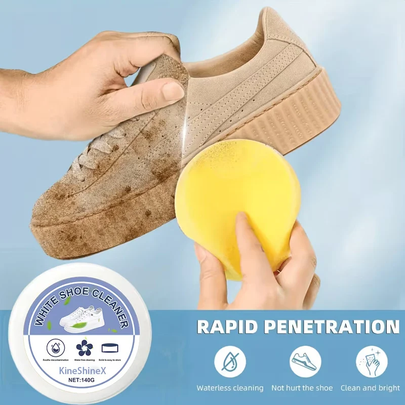 White Shoe Cleaner Paste - Waterless Stain Remover for Yellowing (140g) 2 white shoe cleaning paste spu1010983067172 desc 2