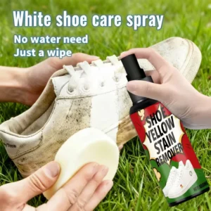 Kineshinex White Shoe Care Spray - Yellow Stain Remover for Sneakers, Shell Toe Shoes & Canvas